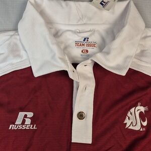 Russell Athletic Team Issue Performance Polo Crimson Wash. State Cougars XL NWT
